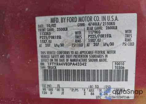 2003 Ford Ranger Edge/Tremor/Xlt z USA, uszkodzony, nr VIN 1FTYR44V83PA43342